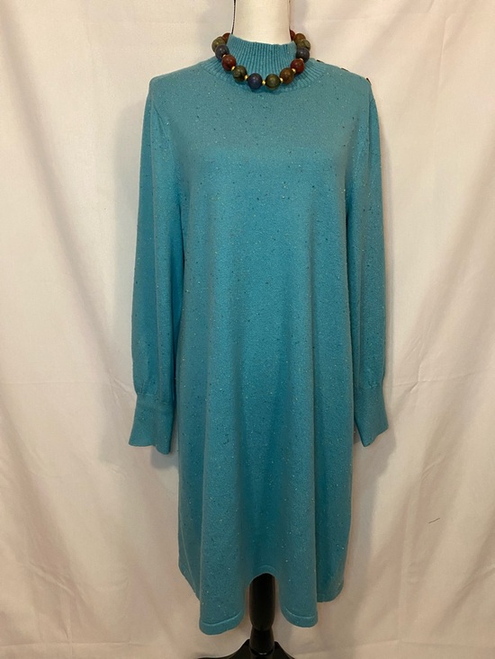 Talbots Dresses & Skirts - Talbots Teal Long-Sleeve Knit Dress